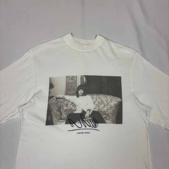 Anine Bing Avi Mick Jagger Tee Women's XS Oversized Jersey Knit T Shirt - Picture 2 of 11